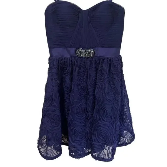 Adrianna Papell  Evening cocktail navy strapless dress size 6 - Picture 3 of 11